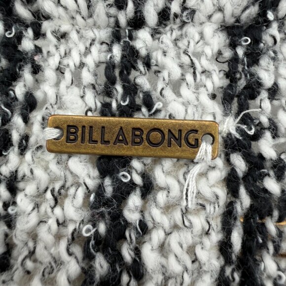 Billabong Good Times Striped Open Front Cardigan Sweater Gray Black Women’s S - Picture 7 of 9